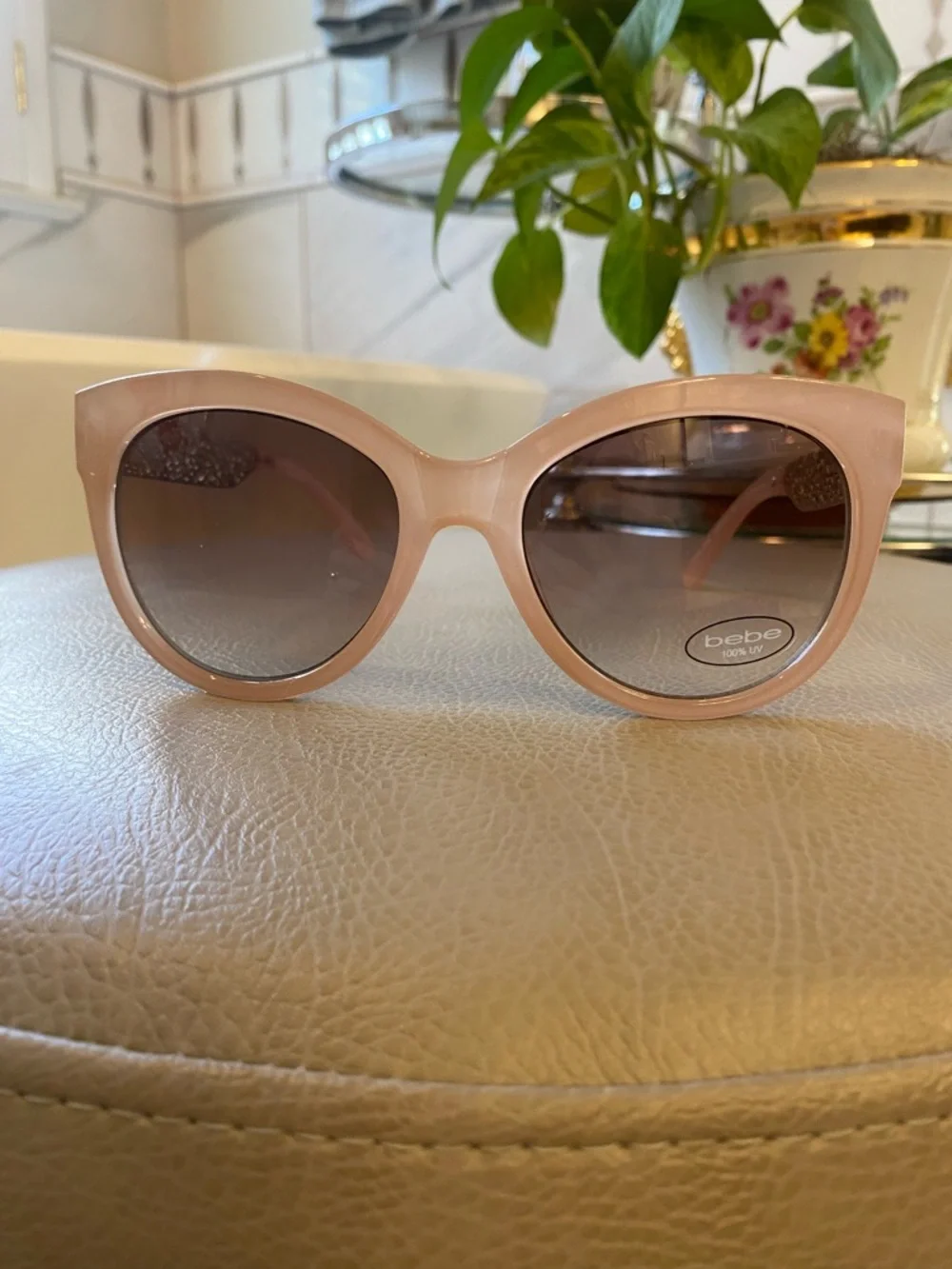 New BEBE BB7167 001 Taupe & Silver PEACEFUL Sunglasses